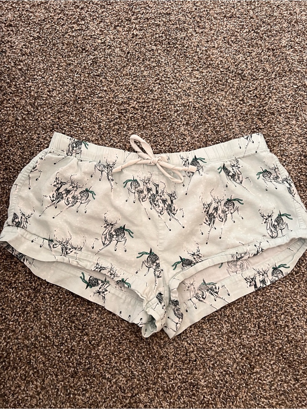 Victoria's Secret Mint Green Deer-Print Lounge Shorts